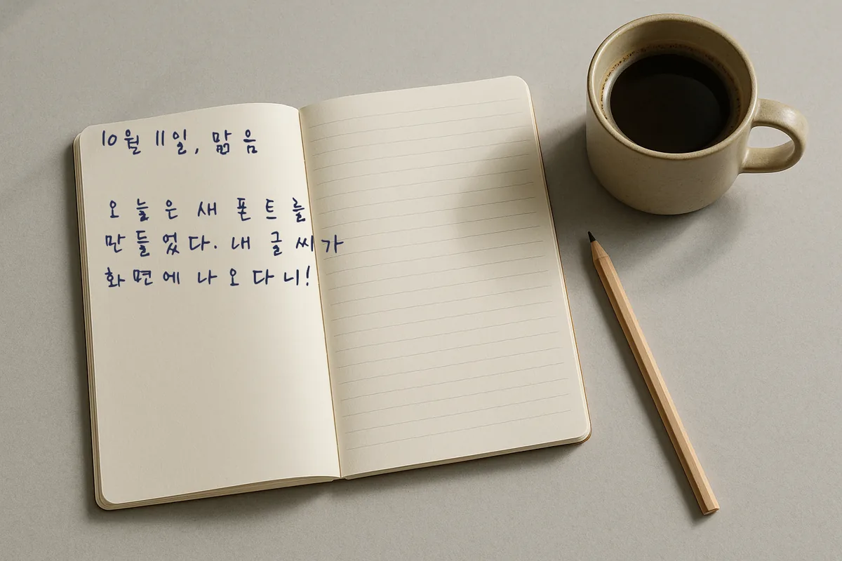 손글씨 폰트로 쓴 일기